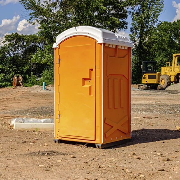 how often are the portable restrooms cleaned and serviced during a rental period in Leroy